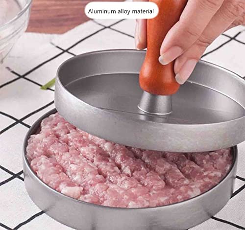 yblDyg Hamburger Press Non-Stick Hamburger Press Patty Maker Burger Patty Press Aluminium Alloy BBQ Grill Sliders Beef Burger 2Pcs Gray (Size : Small mold)