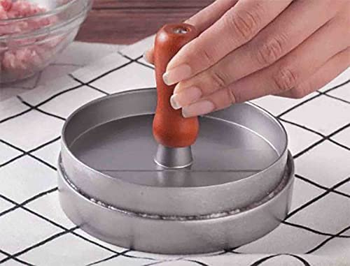 yblDyg Hamburger Press Non-Stick Hamburger Press Patty Maker Burger Patty Press Aluminium Alloy BBQ Grill Sliders Beef Burger 2Pcs Gray (Size : Small mold)