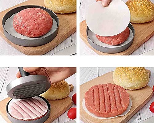 yblDyg Hamburger Press Non-Stick Hamburger Press Patty Maker Burger Patty Press Aluminium Alloy BBQ Grill Sliders Beef Burger 2Pcs Gray (Size : Small mold)