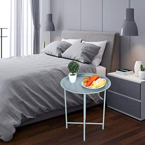 End Table Metal Coffee Table Household Modern Metal Coffee Tea Table Round Side Tables for Living Room Office Use