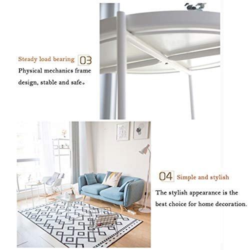QULONG Living Room Round Coffee Table Modern Nordic Metal Tray Bedside Table - Black and White Tea Table Coffee Table (Color : Black)