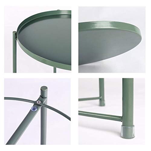 Coffee Table Side Table Tea End Table Tray Metal End Table,Detachable Round Iron Tray Small Side Coffee Table, 44 * 52cm Side Table Tea End Table (Color : White)