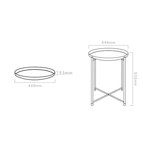 Coffee Table Side Table Tea End Table Tray Metal End Table,Detachable Round Iron Tray Small Side Coffee Table, 44 * 52cm Side Table Tea End Table (Color : White)