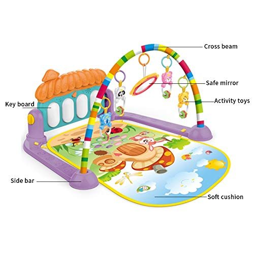 Docooler Baby Activity Mat, Baby Activity Gym Kick and Play Piano Mat Center With Melodies Rattle Musical Toy Tummy Time Mat For Infant Toddler Boy Girl 0-36 Months