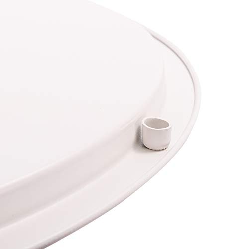 HollyHOME Folding Tray Metal Side Table, Sofa Table Small Round End Tables, Anti-Rust and Waterproof Outdoor or Indoor Snack Table, Accent Coffee Table,（H） 20.28" x（D） 18.11", Frosted White