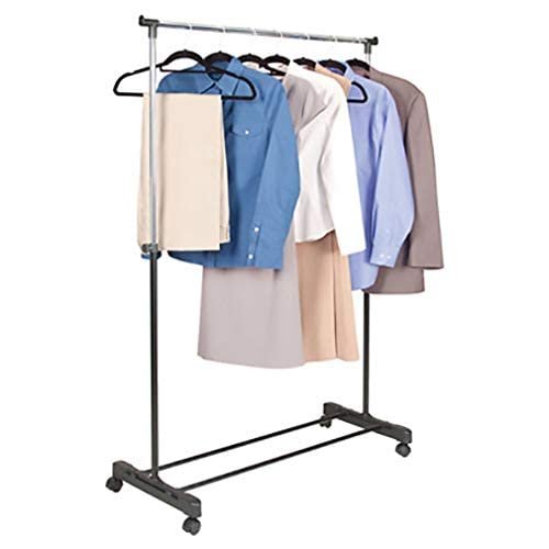Other Rolling Garment Rack Clothes Hanger - Chrome Metal - Modern Style - Free Standing - Organizing and Storing Clothes Accessories