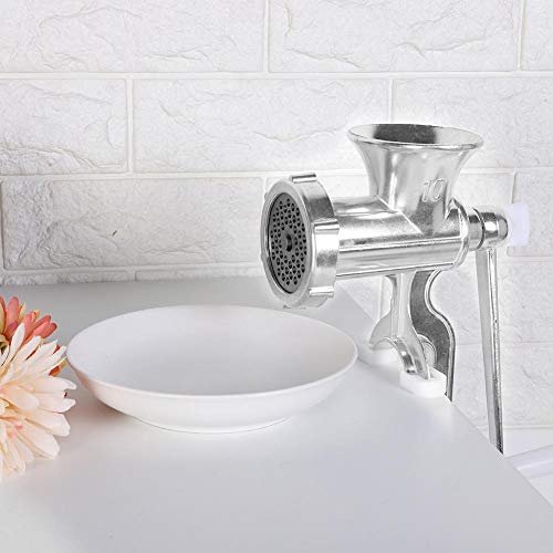 DEWIN Manual Meat Grinder, Stainless Steel Manual Meat Grinder, Household Hand Crank, Meat Grinder for Grinding Meat, Pepper and Vegetables for the Kitchen