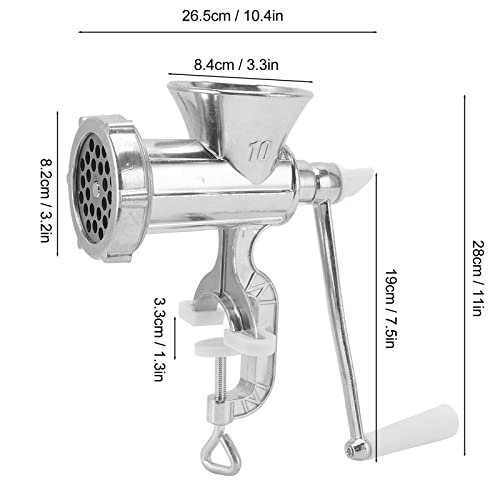 Natudeco Manual Meat Grinder Meat Mincer Sausage Stuffer Heavy Duty Aluminum Alloy Meat Filling Manual Grinder Meat Kitchen Machine Hand Crank Meat Sausage Filler for Meat Sausage Cookies