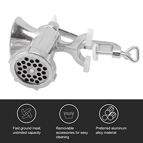 Natudeco Manual Meat Grinder Meat Mincer Sausage Stuffer Heavy Duty Aluminum Alloy Meat Filling Manual Grinder Meat Kitchen Machine Hand Crank Meat Sausage Filler for Meat Sausage Cookies