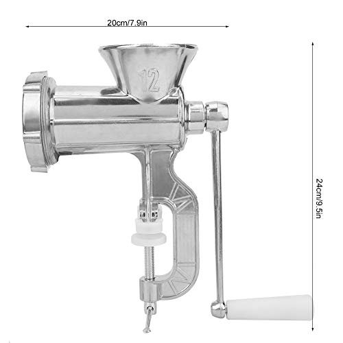 VIFERR Manual Meat Chopper - Cast Iron Table Mount Meat Grinder Stainless Steel Manual Crank Meat Chopper Sausage Maker Machine Home Kitchen