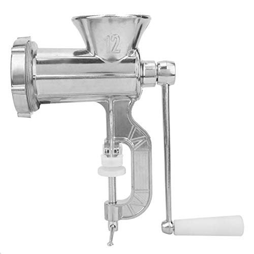 VIFERR Manual Meat Chopper - Cast Iron Table Mount Meat Grinder Stainless Steel Manual Crank Meat Chopper Sausage Maker Machine Home Kitchen