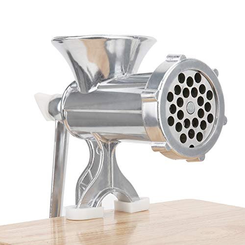 VIFERR Manual Meat Chopper - Cast Iron Table Mount Meat Grinder Stainless Steel Manual Crank Meat Chopper Sausage Maker Machine Home Kitchen