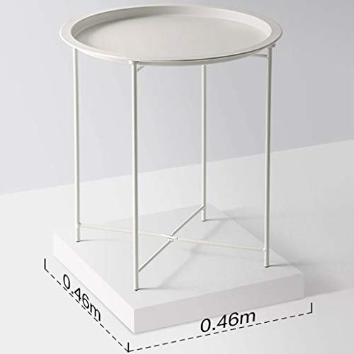 Side Table Round Side Table Small Round Table Living Room Balcony Tea Table Metal & Removable Round Top Easy to Clean Small Removable