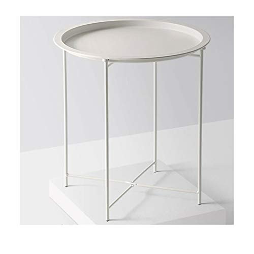 Side Table Round Side Table Small Round Table Living Room Balcony Tea Table Metal & Removable Round Top Easy to Clean Small Removable