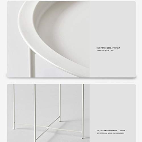 Side Table Round Side Table Small Round Table Living Room Balcony Tea Table Metal & Removable Round Top Easy to Clean Small Removable