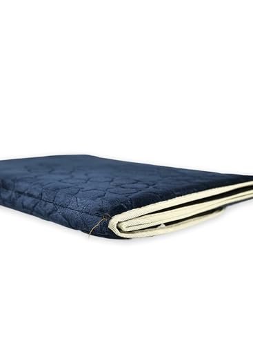 HOME DWELL Foldable Prayer Mat with 115° Reclining Backrest – Ergonomic Janamaz with Knee Cushion & Carry Bag – Islamic Back Support Mat for Comfortable Prayers – Blue