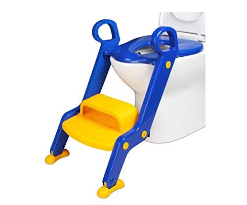 Baby Toilet Ladder Chair (Blue & Yellow)