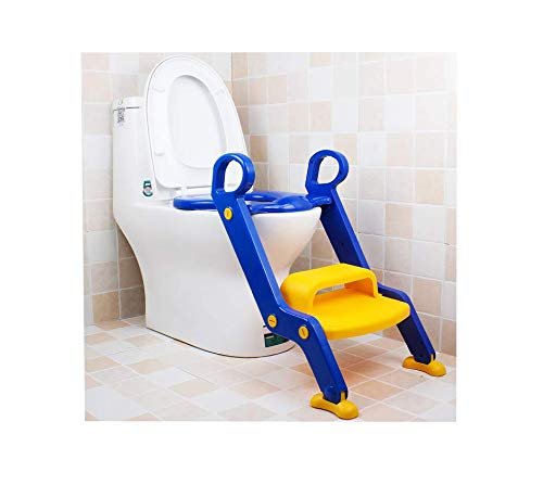 Baby Toilet Ladder Chair (Blue & Yellow)
