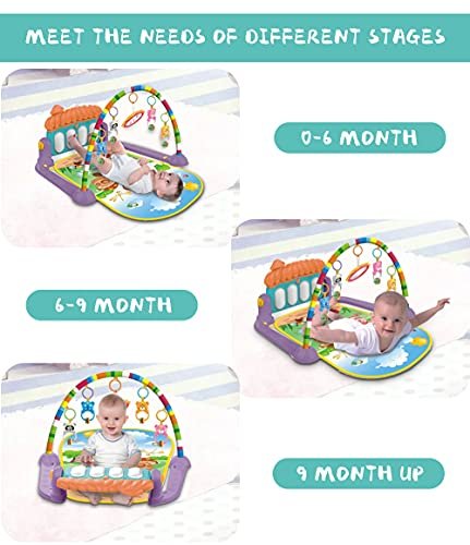 USP Baby Piano Fitness Playmat Newborn Educational Activity Play Gym Mat Toy Musical Activity Center