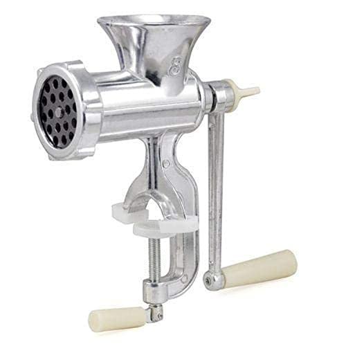 فرامة لحم يدوية من سبائك الألومنيوم – مفرمة لحم متعددة الوظائف لصنع البرجر والنقانق – مقاس 10