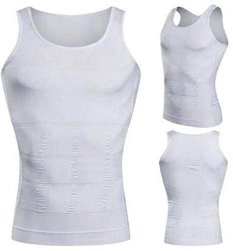 Men's Slimming Body Undershirt Vest Corset White L