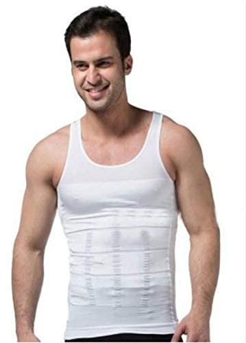 Men's Slimming Body Undershirt Vest Corset White L
