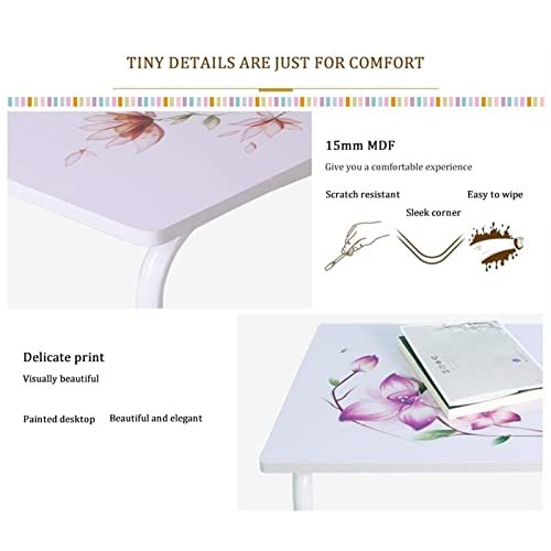 Overbed Table Mobile Laptop Table Sofa Side Laptop Notebook Desk PC Stand Height Adjustable Home Bedside Laptop Overbed Table (Color Maple Color 80x50cm)