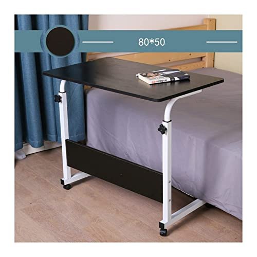 Overbed Table Mobile Laptop Table Sofa Side Laptop Notebook Desk PC Stand Height Adjustable Home Bedside Laptop Overbed Table (Color Maple Color 80x50cm)