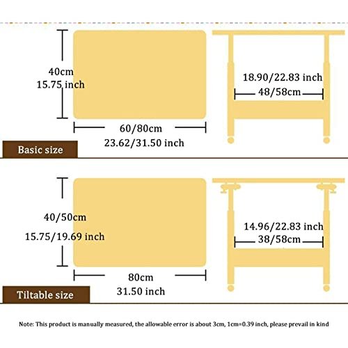 Overbed Table Mobile Laptop Table Sofa Side Laptop Notebook Desk PC Stand Height Adjustable Home Bedside Laptop Overbed Table (Color Maple Color 80x50cm)