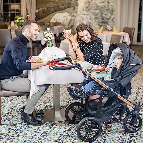 Soofam Baby Car Seat Toys for Infants with Mirror, Carseat Toys Steering Wheel with Music Lights and Driving Sounds, Travel Car Seat Toy for Infants Babies 6 to 12 Months