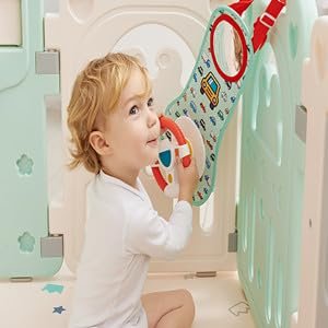 Soofam Baby Car Seat Toys for Infants with Mirror, Carseat Toys Steering Wheel with Music Lights and Driving Sounds, Travel Car Seat Toy for Infants Babies 6 to 12 Months