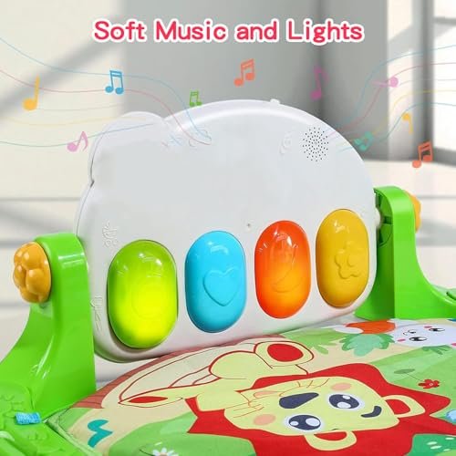 VANANAILS Baby Gyms Play Mats - Baby Play Mat, Play Matt for Baby for Newborn Toddler Baby, Musical Activity Center Kick & Play Piano Gym, Activity Center for Babies and Toddlers (Green)