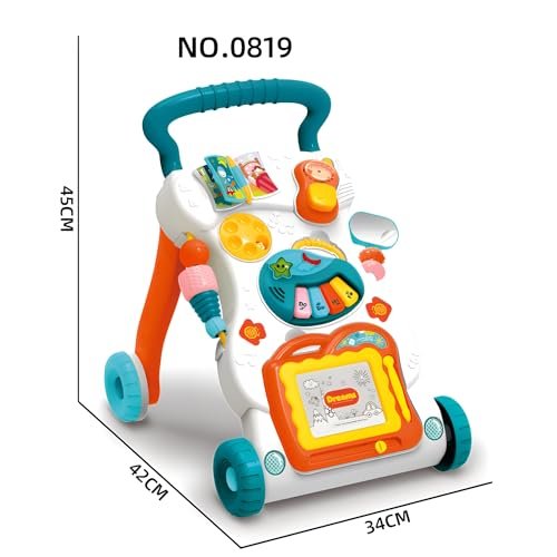 U HOOME 3 in 1 Baby Walker, Baby Push Walker for girls boys, Sit to Stand up Learning Walkers with drawing board, Infant Musical Activity Center for12 to 36 months