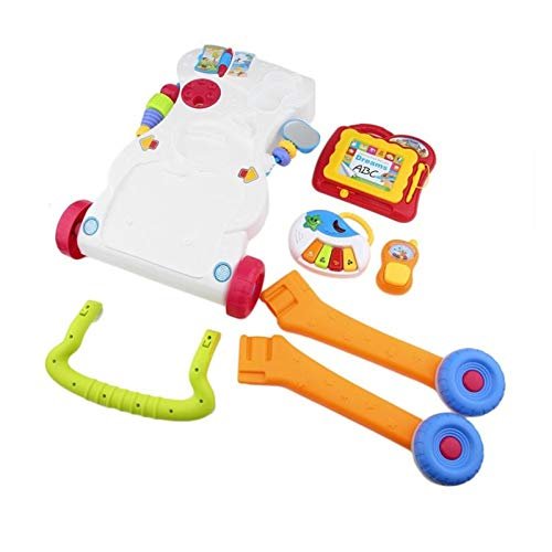YOUPIN Baby Walker Multifunction Infant Stand-to-Sit Toddler Four Wheels Trolley Kids Learning Walking Toddler Toys Piano Drawing Gift (Color : With box)