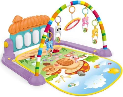 LILIIY Baby Activity Gym Kick and Play Piano Mat Center With Melodies Rattle Musical Toy for Infant Toddler Boy Girl 0-36 Months