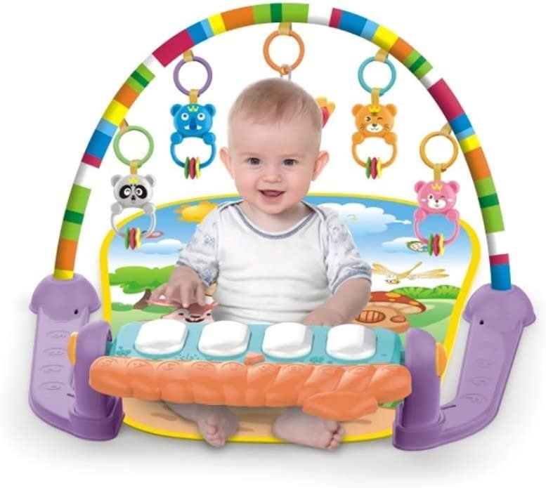 LILIIY Baby Activity Gym Kick and Play Piano Mat Center With Melodies Rattle Musical Toy for Infant Toddler Boy Girl 0-36 Months