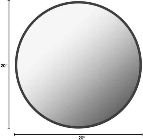 bunca 20" Black Round Mirror