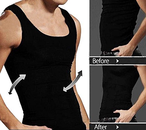 Men Underwear Slim Body Shaper Vest Tops Waist Corset Men Shaper Vest Body Slimming Tummy Belly Waist Slim Body Top, XXL