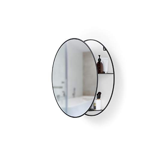 Umbra Cirko Mirror & Storage Unit, Vanity Mirror, Bathroom Mirror, Wall Mirror, Entryway Organizer