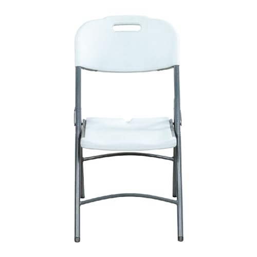 Living Accents 1-Seater Durable and Lightweight Armless Blow Mold Folding Chair White