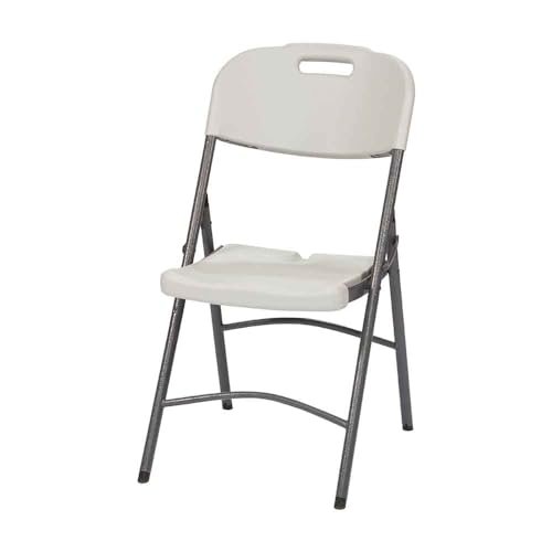 Living Accents 1-Seater Durable and Lightweight Armless Blow Mold Folding Chair White
