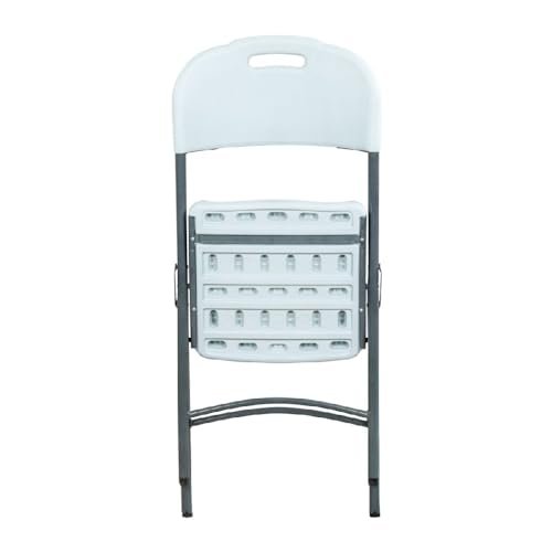 Living Accents 1-Seater Durable and Lightweight Armless Blow Mold Folding Chair White