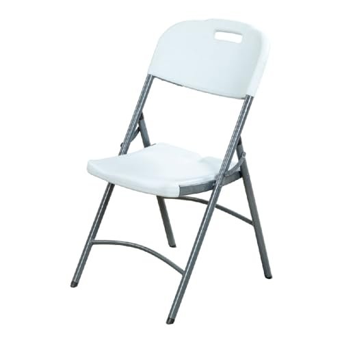 Living Accents 1-Seater Durable and Lightweight Armless Blow Mold Folding Chair White