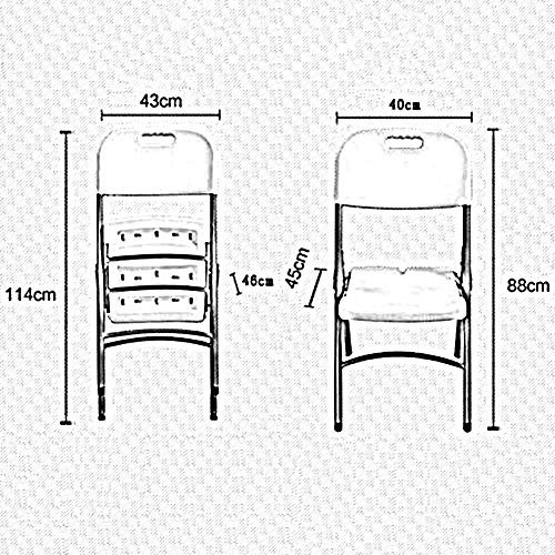 KIDOZI Folding Chairs Heavy Duty Plastic Camping Office Chairs Indoor Outdoor Use (color : White),Colour:Gray (Color : White)