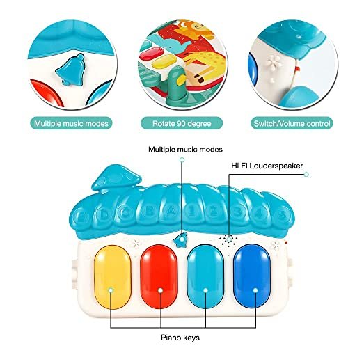 Amitasha Musical Baby Gym Play Mat Musical Activity Piano Toddler Play Gym Tummy Time Padded Mat for Newborn Infants
