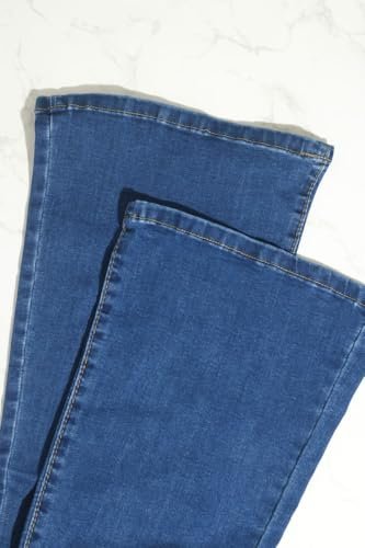 bunca Women's Jeans (UAE/KSA, Hip Waist, X-Large, 20, Blue Flare)