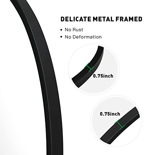 ZENIDA Round Wall Mirror, 20-inch Large Circle Mirror, Black Metal Framed Wall-Mounted Bathroom Mirror, Decorative Round Mirror for Bathroom Decor,Vanity Bedroom, Living Room, Entryway