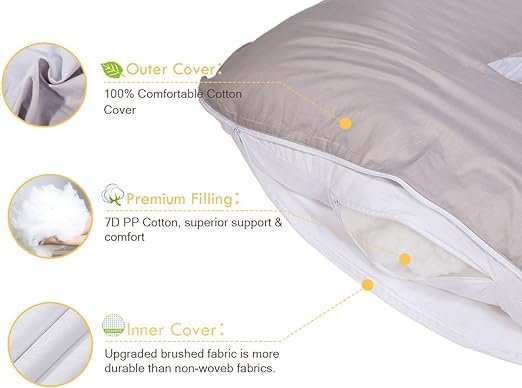 Bunca Pillow and Pillow Washable Holders White and Grey