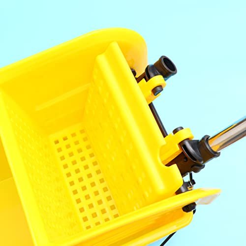 Side Press Wringer Mop Bucket Commercial Mop Bucket on Wheels 20L for Home Mall Floor Cleaning Plastic Wheel