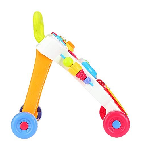 Toyshine musical my first step push and pull baby activity walker with interactive toys - big (Multicolor)